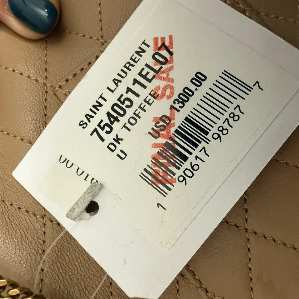 Brand new  Saint Laurent Tan Quilted Crossbody phone Bag - Picture 10 of 10